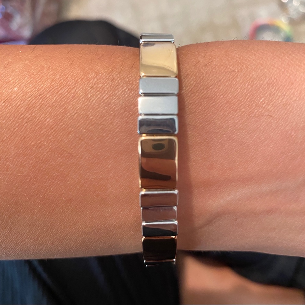 Enamel Tile Bracelet - Gold and Silver